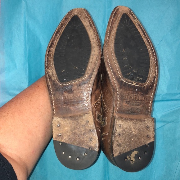 Bed Stu Cobbler Organic Leather “Dipper” Distressed Ankle Boots w/Fringe, Size 8 - Picture 12 of 15